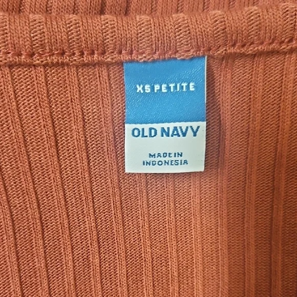 Old Navy Fit & Flare Rib-Knit Long-Sleeve Mini Dress in Copper Sizes XSP,S,M,L - Picture 8 of 9